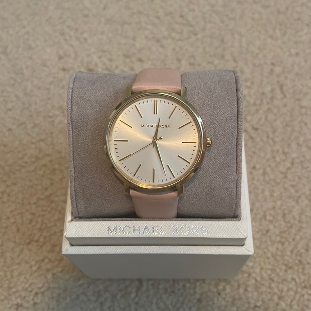 Michael Kors Slim Runway Leather Watch